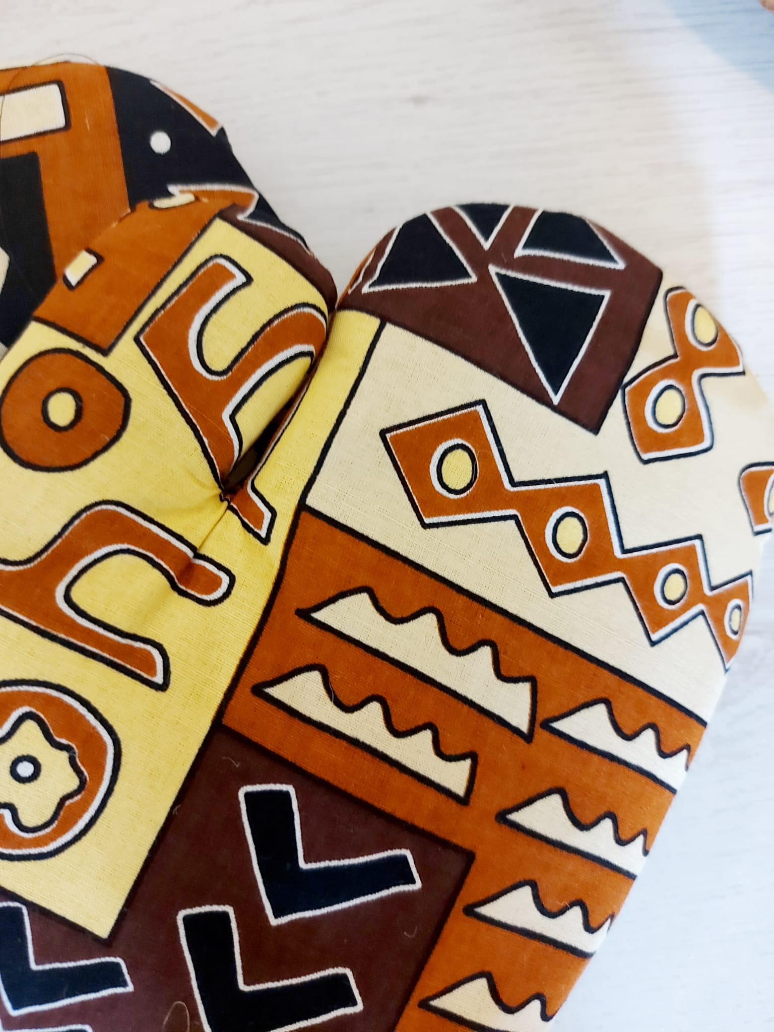 Set of 2 Handmade "Mudcloth" Bogolan Print Inspired African Print Oven Glove-1