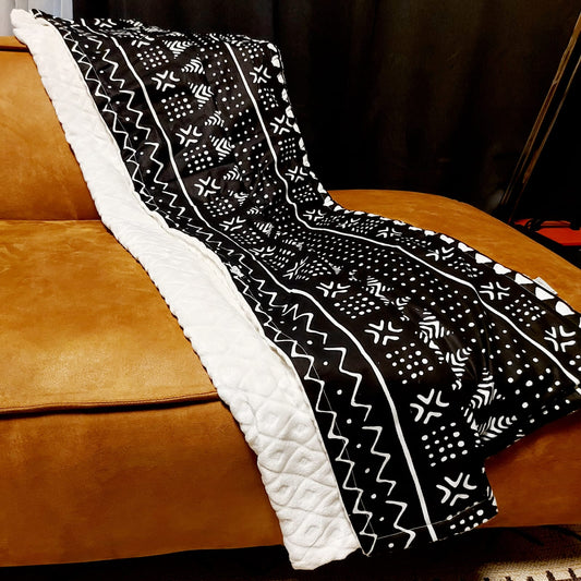 African Print | Mudcloth Print Throw Blanket | 100x150cm-0