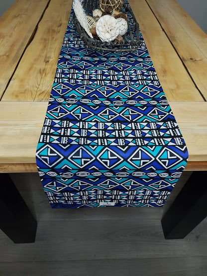 Handmade Table Runner 160x35cm | 180x35 | 200x35cm | African Print "Mudcloth" Bogolan Inspired Print  Made from 100% African Print Fabric-4