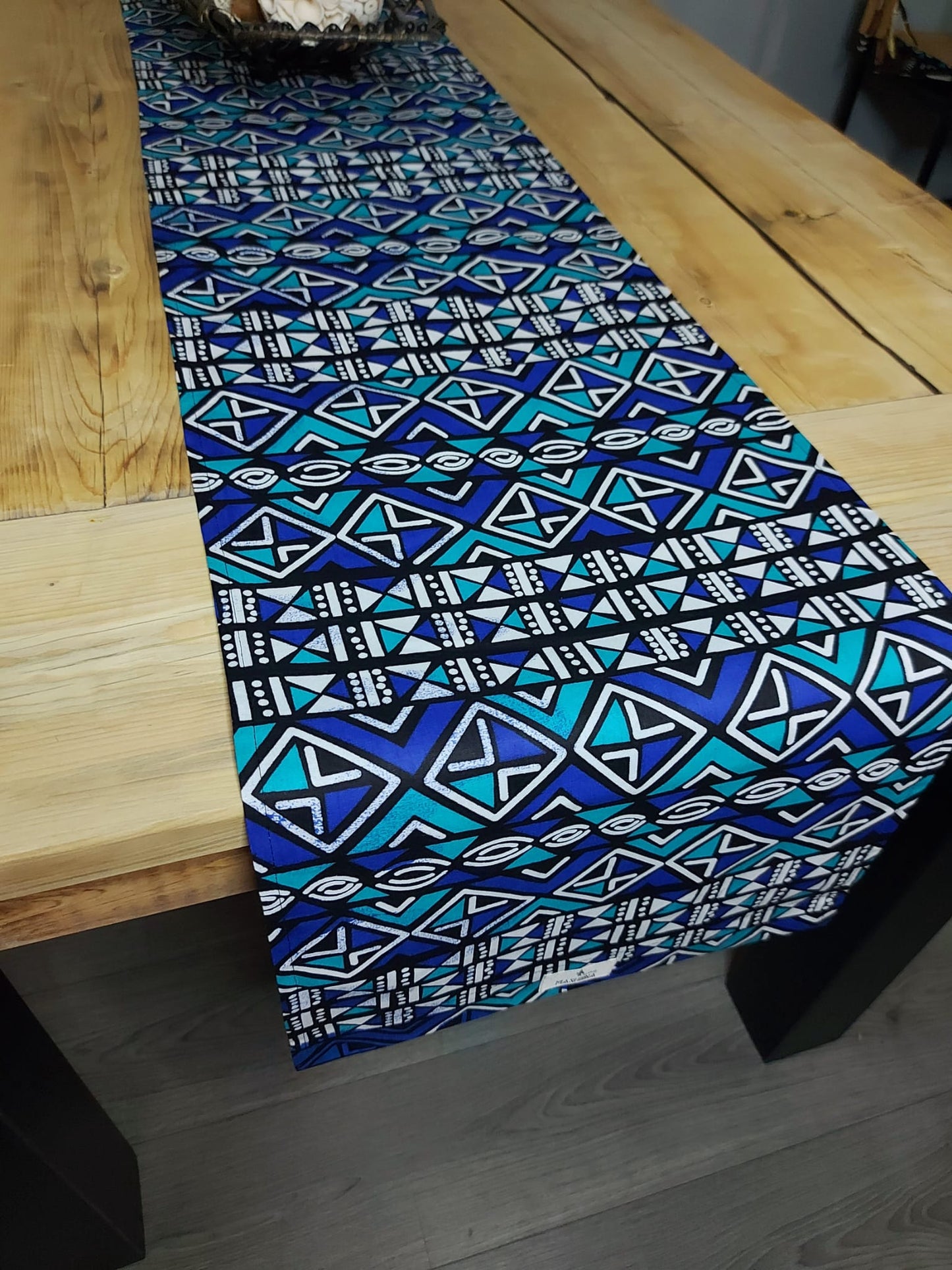 Handmade Table Runner 160x35cm | 180x35 | 200x35cm | African Print "Mudcloth" Bogolan Inspired Print  Made from 100% African Print Fabric-3