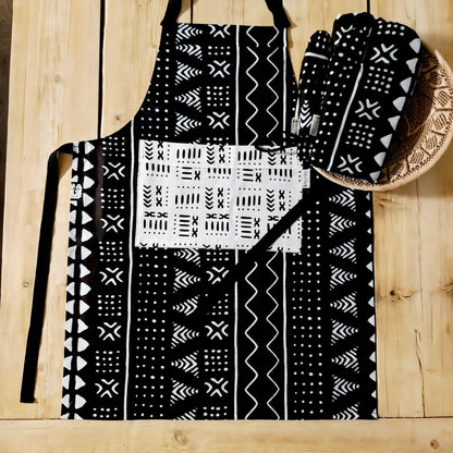 Handmade Apron and Oven Gloves Set | Made from 100% African Print Cotton | African Print Apron-5