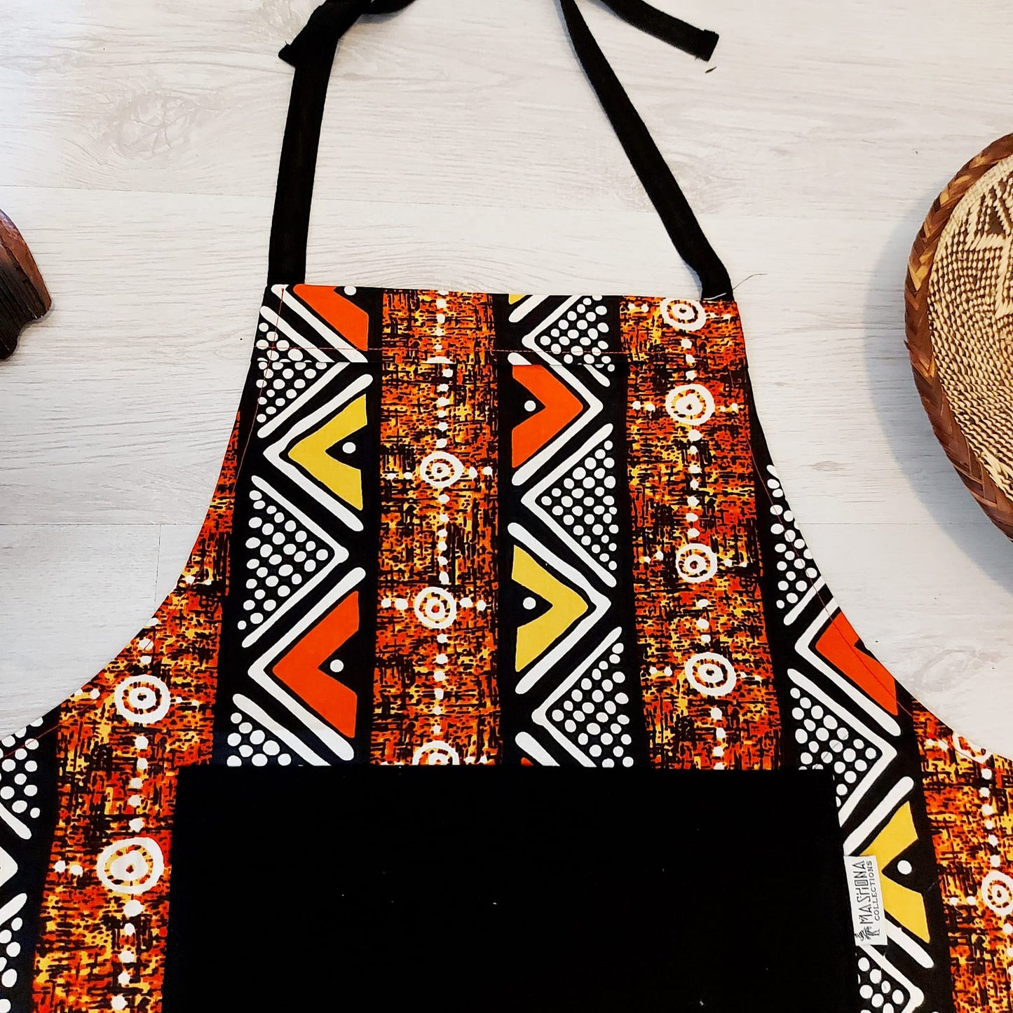 Handmade African Print Apron with Pocket-4