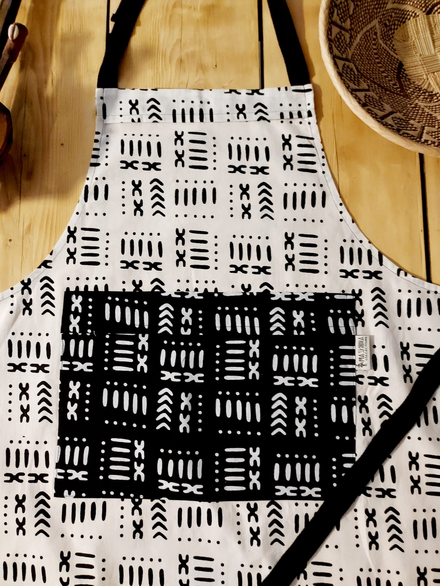 Handmade African Print Apron with Pocket | 100% African Print Fabric-1