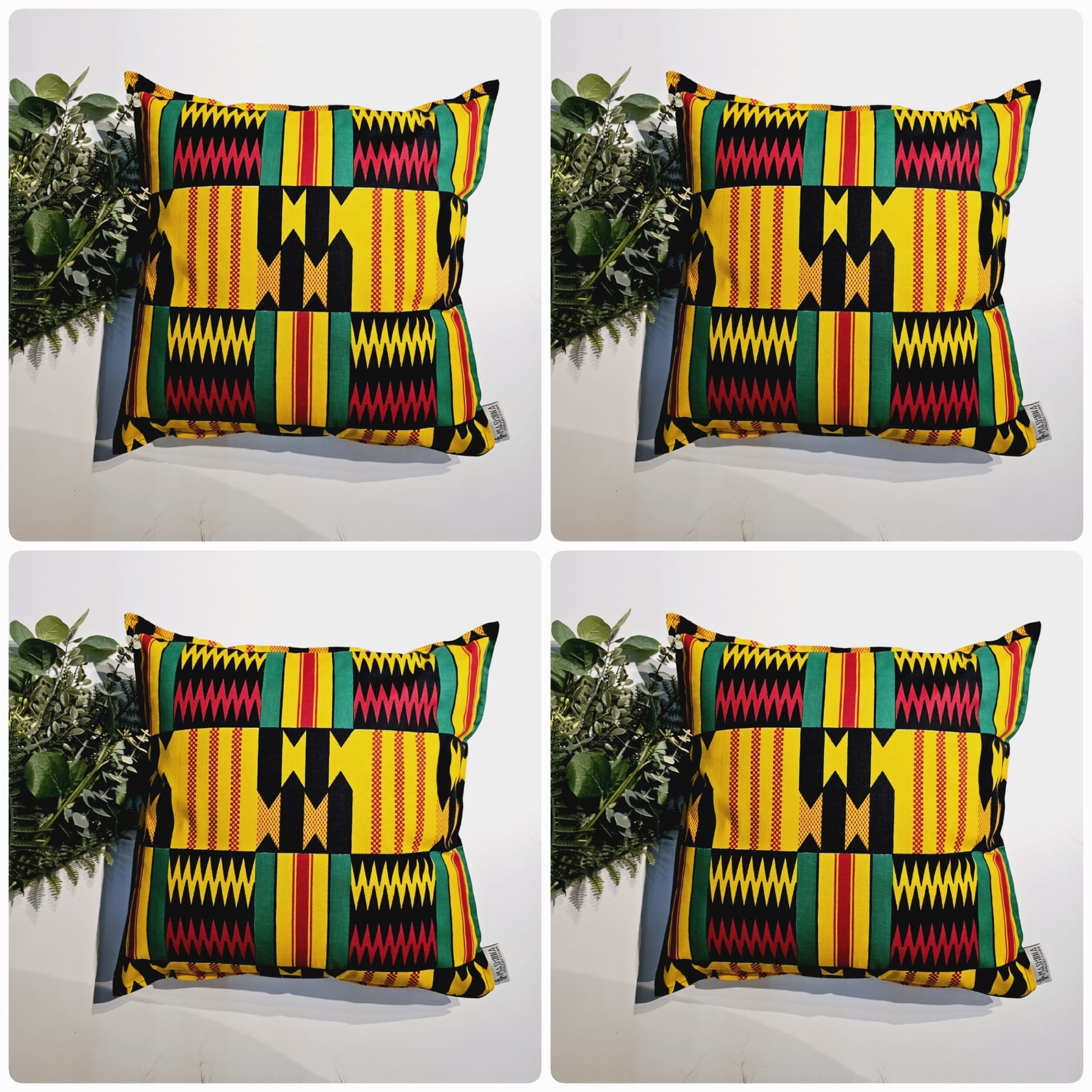 Set of 2 / 4 African Print | 40x40cm | Mudcloth Boho Cushion Cover 100% Cotton Wax Ankara Fabric-0