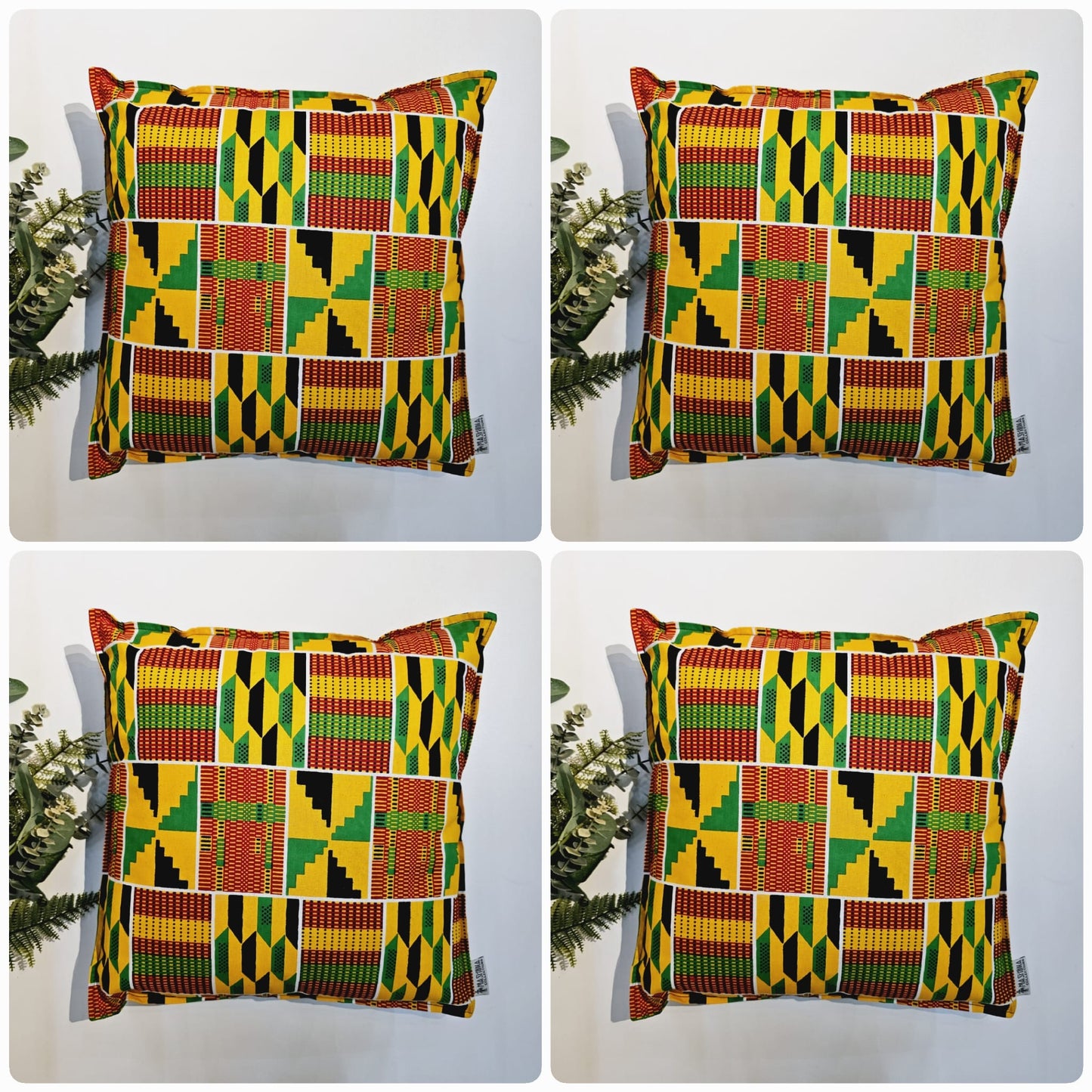 Set of 2 / 4 African Print | 40x40cm | Mudcloth Boho Cushion Cover 100% Cotton Wax Ankara Fabric-0