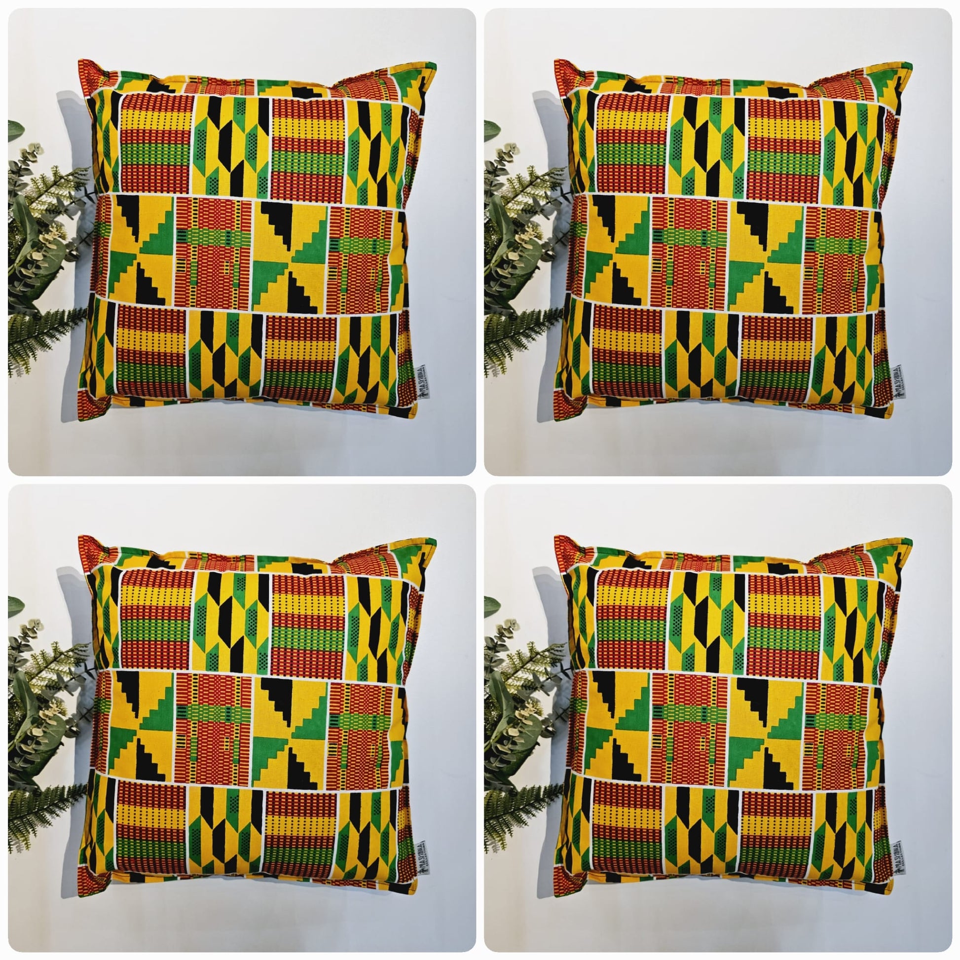 Set of 2 / 4 African Print | 40x40cm | Mudcloth Boho Cushion Cover 100% Cotton Wax Ankara Fabric-0