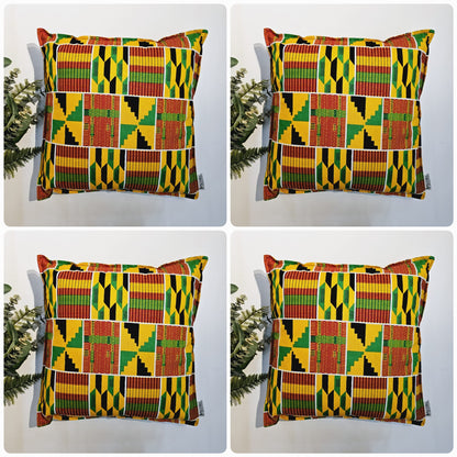 Set of 2 / 4 African Print | 40x40cm | Mudcloth Boho Cushion Cover 100% Cotton Wax Ankara Fabric-0