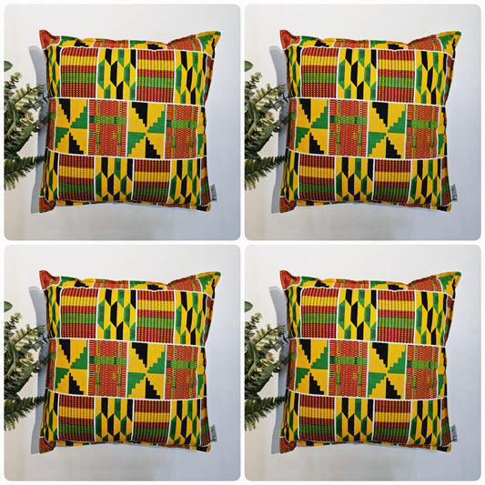 Set of 2 / 4 African Print | 40x40cm | Mudcloth Boho Cushion Cover 100% Cotton Wax Ankara Fabric-0