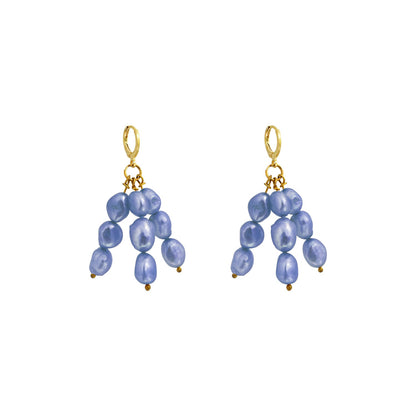 Blue freshwater pearl earrings | by Ifemi Jewels-1