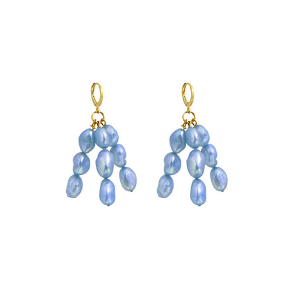 Blue freshwater pearl earrings | by Ifemi Jewels-0