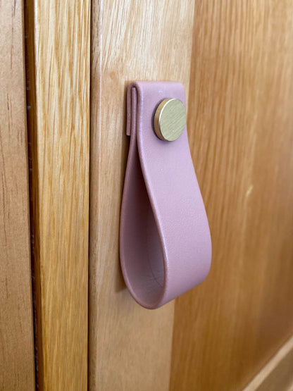 Cupboard door drawer pull, made with apple leather-1