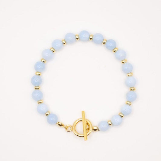 CIRCÉ | Bracelet en Aigue-marine et plaqué Or 18 et 24 carats-0