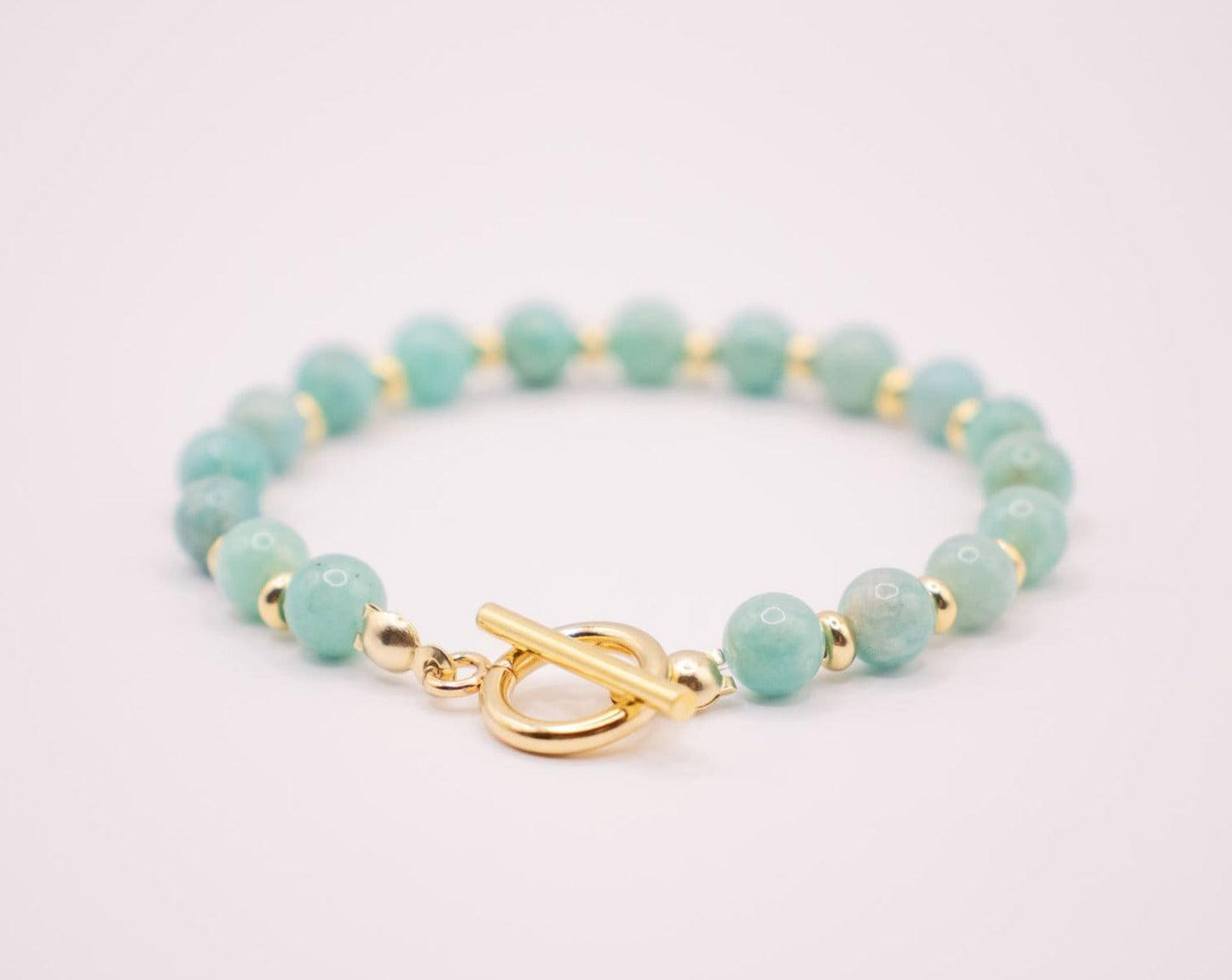 CIRCÉ | Bracelet en Amazonite et plaqué Or 18 et 24 carats-2