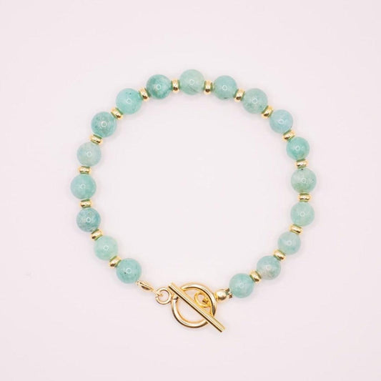 CIRCÉ | Bracelet en Amazonite et plaqué Or 18 et 24 carats-0