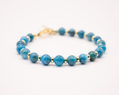 CIRCÉ | Bracelet en Apatite bleue et plaqué Or 18 et 24 carats-1