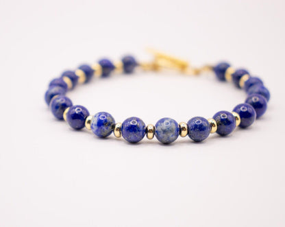 CIRCÉ | Bracelet en Lapis-Lazuli et acier inoxydable plaqué Or 18 carats-1