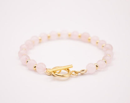 CIRCÉ | Bracelet en Quartz rose et acier inoxydable plaqué Or 18 carats-2