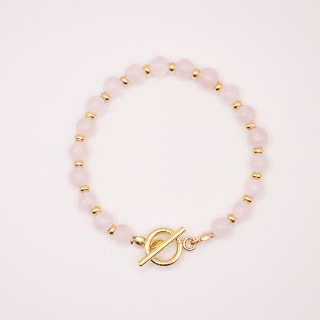 CIRCÉ | Bracelet en Quartz rose et acier inoxydable plaqué Or 18 carats-0