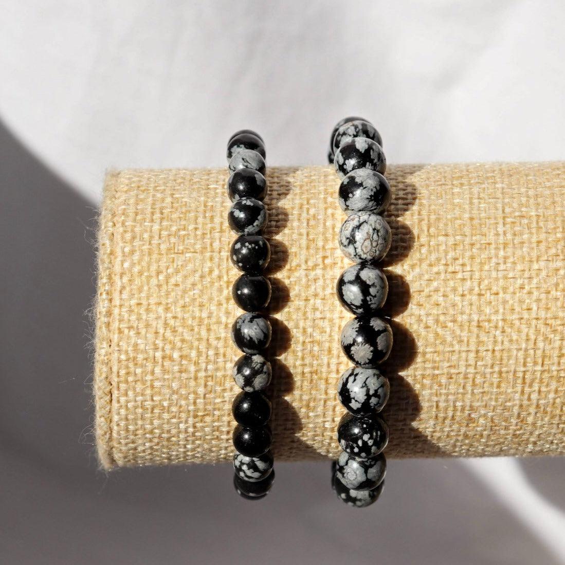 Bracelet en Obsidienne neige ✦ Connaissance de soi, Equilibre et Protection-1