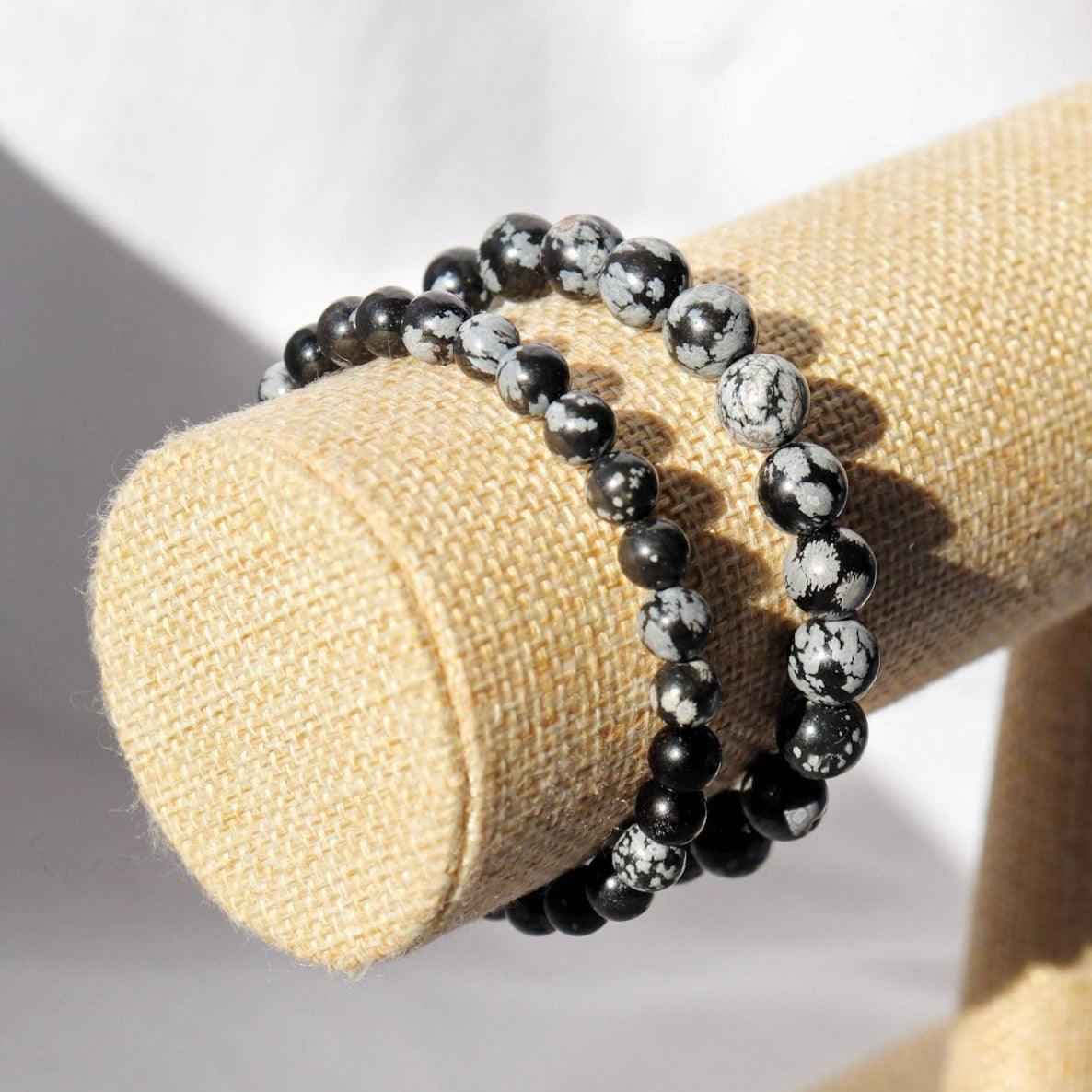 Bracelet en Obsidienne neige ✦ Connaissance de soi, Equilibre et Protection-0