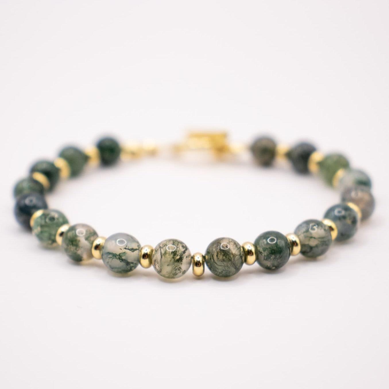 CIRCÉ | Bracelet en Agate mousse et plaqué Or 18 et 24 carats-1