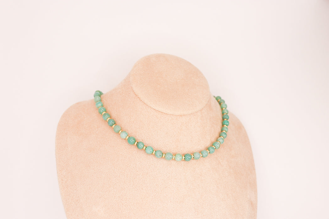 CIRCÉ | Collier en Amazonite et plaqué Or 18 et 24 carats-1