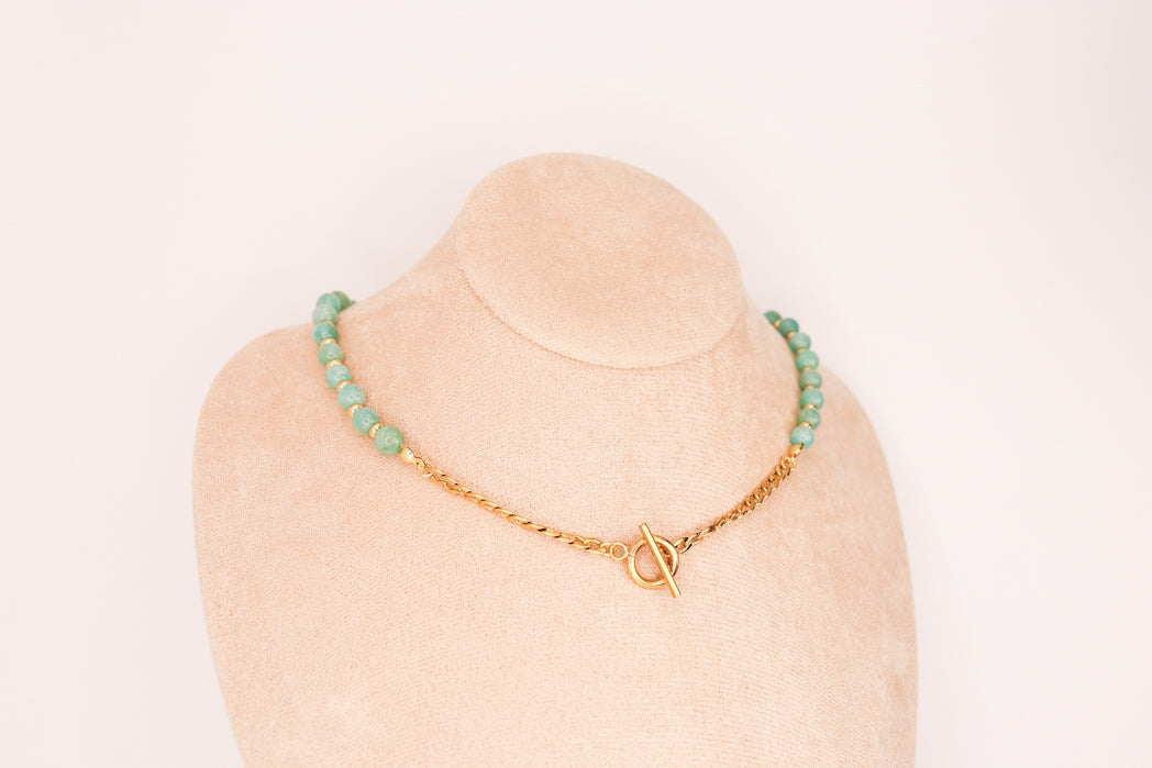 CIRCÉ | Collier en Amazonite et plaqué Or 18 et 24 carats-4