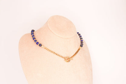 CIRCÉ | Collier en Lapis lazuli et plaqué Or 18 et 24 carats-4