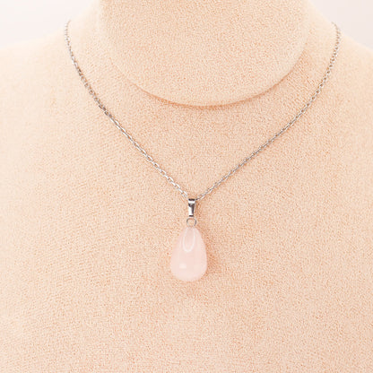 Pendentif | Goutte en Quartz rose-2