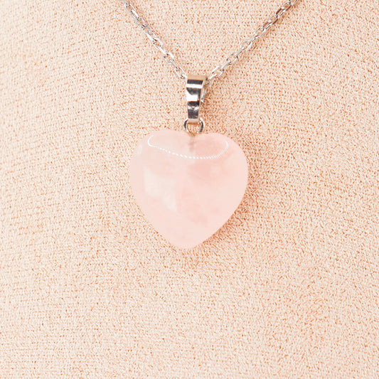 Pendentif | Coeur en Quartz Rose-0