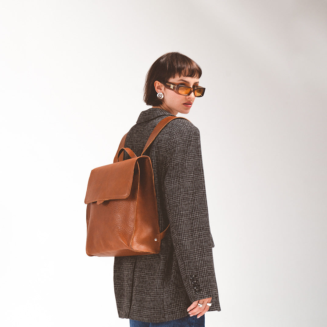 Leather Backpack - Fibonacci (Brown)-0