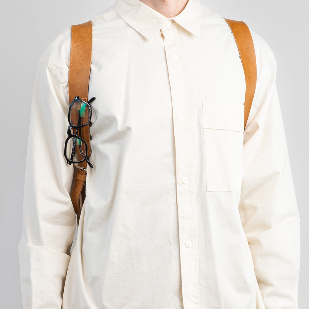 Leather laptop backpack - The Minimalist (Camel)-4