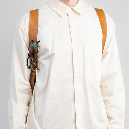 Leather laptop backpack - The Minimalist (Camel)-4