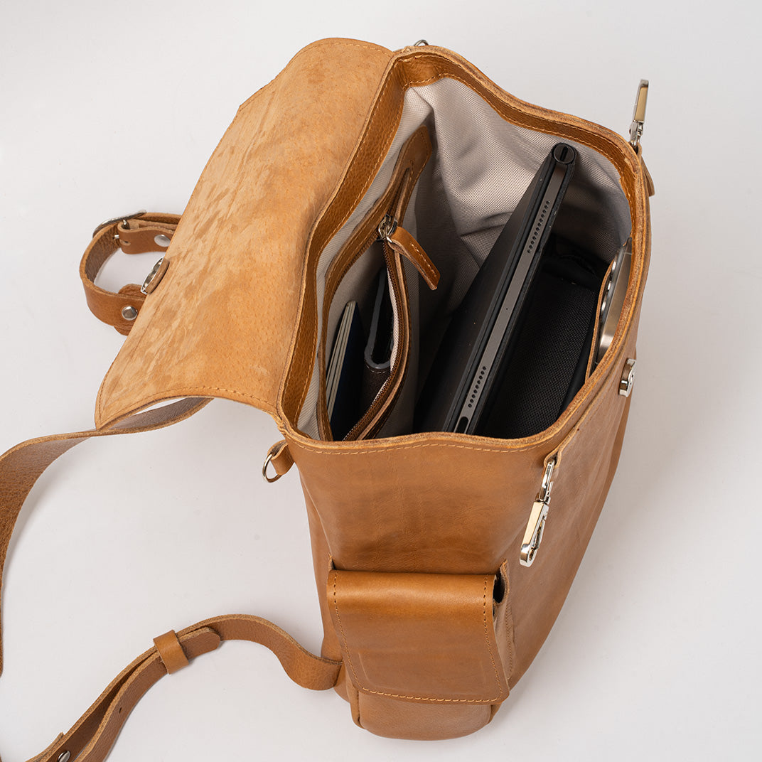 Leather backpack - Chatelet (Tan)-1