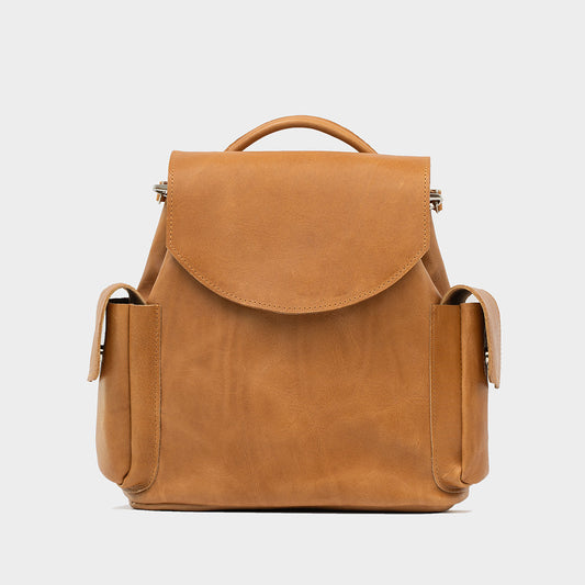 Leather backpack - Chatelet (Camel)-0