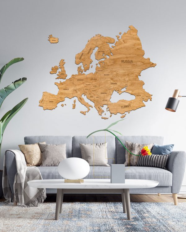 Classic Wooden Europe Map-1