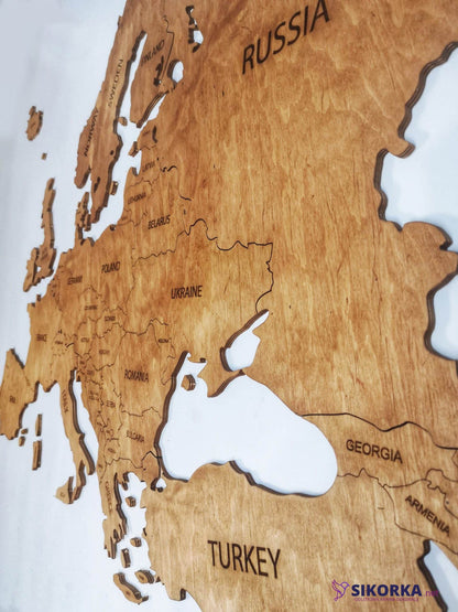 Classic Wooden Europe Map-3