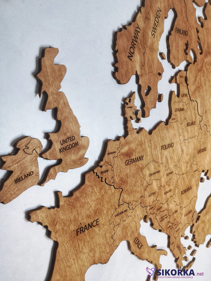 Classic Wooden Europe Map-4