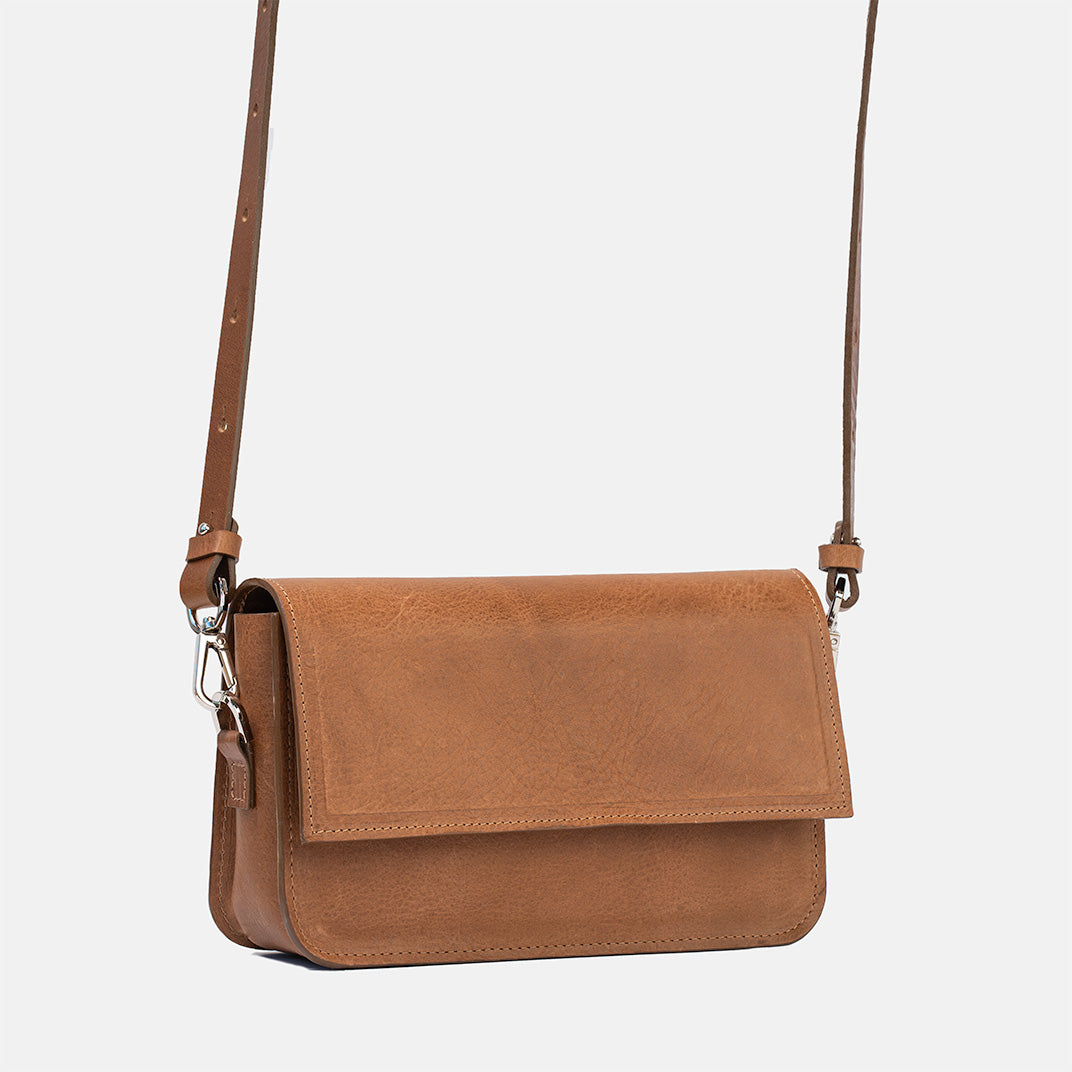 Leather Shoulder Bag - Curie  (Brown)-0