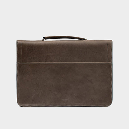 Leather Briefcase (Gray)-2