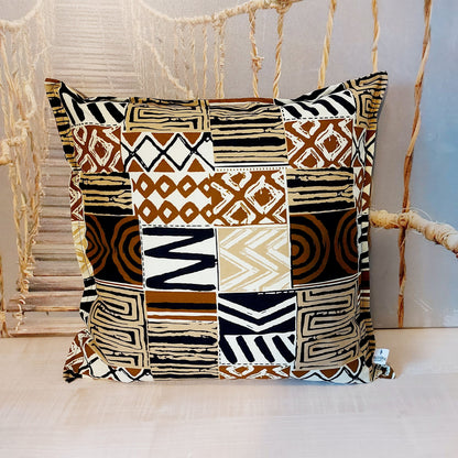 Set of 2 / 4 African Print | 40x40cm | Mudcloth Boho Cushion Cover 100% Cotton Wax Ankara Fabric-3