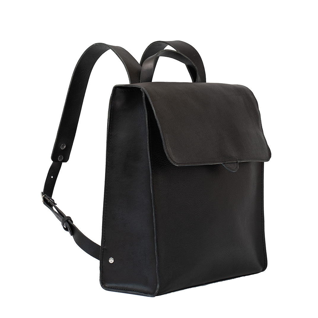 Leather backpack - Fibonacci (Black)-4