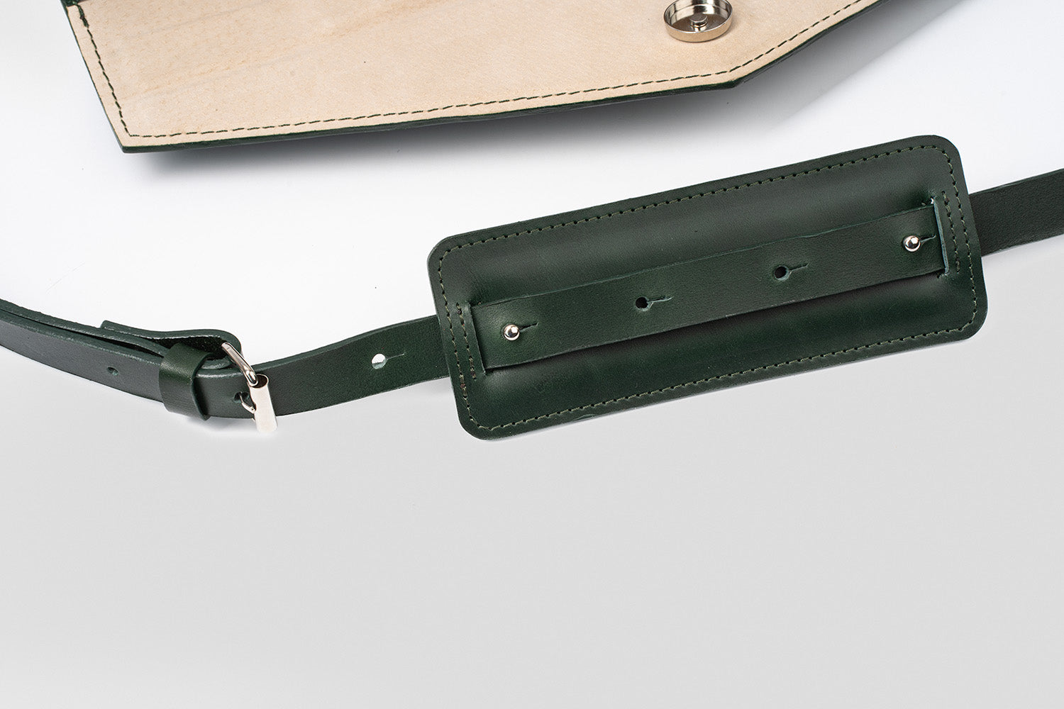 Leather Briefcase (Forest Green)-4