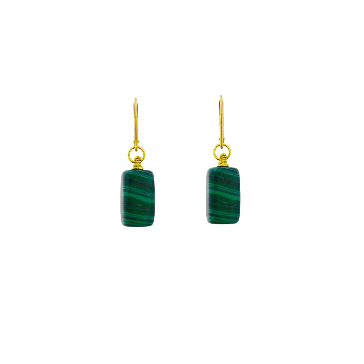 Malachite and Yellow Gold Vermeil Earrings, Gemstone Earrings, Bloom Collection | by nlanlaVictory-4