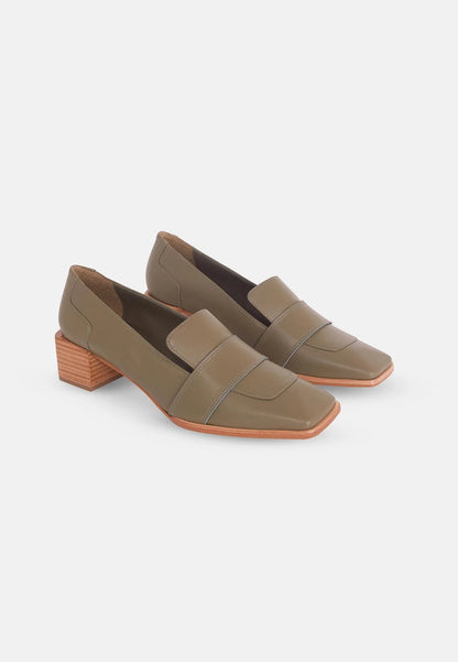 Louro Square Toe Leather Loafers