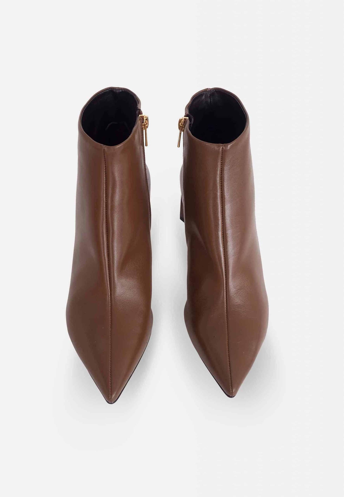 Mabea Pointed Toe Leather Boots Heeled