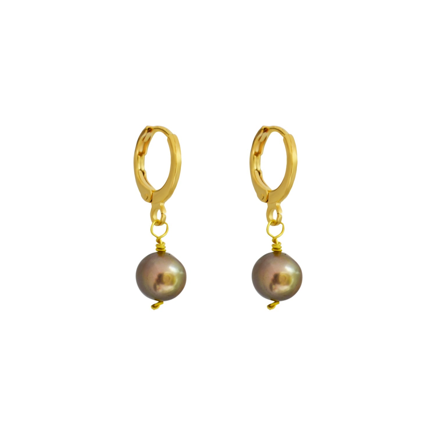 Silver Freshwater Single Pearl Huggie Earrings | by Ifemi Jewels-0