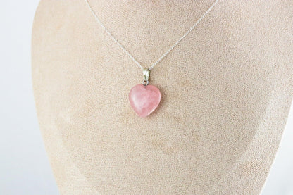 Pendentif | Coeur en Quartz Rose-2