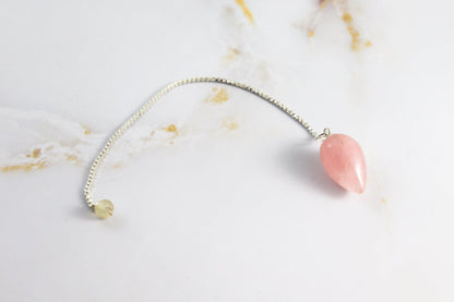 Pendule Goutte - Quartz rose-2