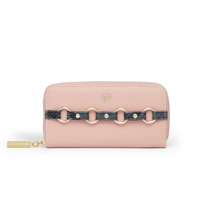 Ellen Pink Vegan Zip Around Wallet-0